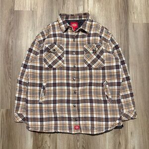 Women’s Dickies Light brown quilted flannel shirt jacket • Size M